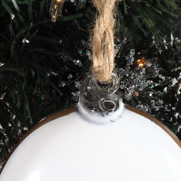 Christmas Ornament Glass Oval Nature Tree Clear Painted Back - Picture 3 of 5